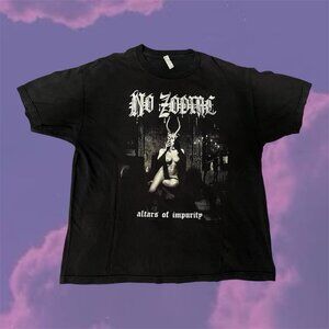 No Zodiac Metal Hardcore Band Shirt XL Altars of Impurity Black Preowned